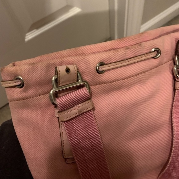 YSL Yves Saint Laurent Kahala  Pink Canvas Tote - Picture 6 of 16